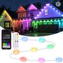 Brightever Permanent Outdoor Lights, 62FT Smart RGBIC Outdoor Light with 90 Scene Modes & 25 LED Eaves Lights, IP65 Waterproof Permanent Christmas Light for Daily/Holiday Decor, APP/Remote Control