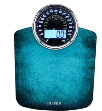 EILISON Highly Advance 2-in-1 Digital & Analog Weighing Scale for Body Weight-400lbs, 4 High Precison GX Sensor Accurate, Thick Tempered Glass, Extra Large Display (Blue)
