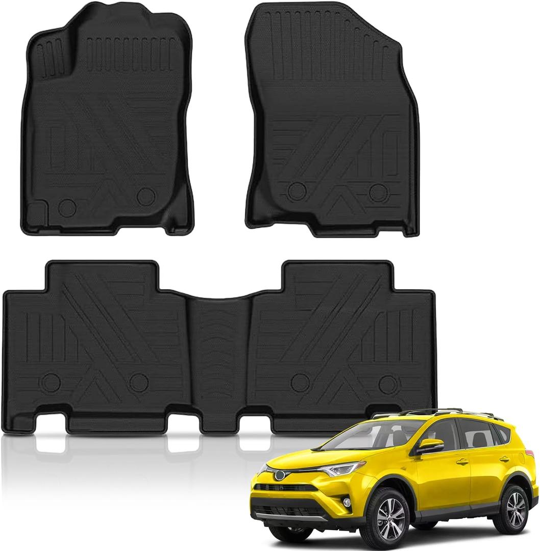 KUST Floor Mats for 2013-2018 Toyota RAV4 (Not for Hybrid or Prime)
Front Rear Car Mats Accessories, All Weather Protection, TPE, Raised Edge