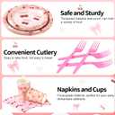 112 Pcs Cherry Party Decorations Tableware, Cherry Birthday Decorations, She's the Cherry on Top Theme Banner, Cherry Party Supplies, Fit 16 Guests for Cherry Themed Party Baby Showers Decorations