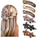 5 PCS Flat Hair Clips, Lay Flat Claw Clips for Women Girls, 2 Styles Non-slip Hair Claws for All Hair Types,Comfortable Flat Clips for Lying and Driving(Matte)