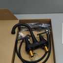 Bathroom Faucets for Sink 3 Hole, Hurran 4 inch Matte Black Bathroom Sink Faucet with Pop-up Drain and 2 Supply Hoses, Stainless Steel Lead-Free Centerset Faucet for Vanity RV, 2 Pack