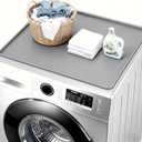 Washer and Dryer Covers for the Top, 23.6 x 23.6" Silicone Rubber Mat for Laudry Machine & Dryer, Dryer Top Protector Mat, Mat for Top of Washer and Dryer for Laundry Kitchen Home (Grey)