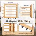 Sintuff Bamboo Wall Mounted Drying Rack with 8 Swivel Arms, 80 lbs, Natural, 20 inches
