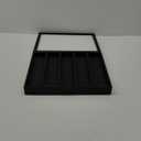 Black Sqaure Glass-top Case (Single Metal Latch) w/ 1 Tray Insert (Black 5-Slot Plastic Tray)