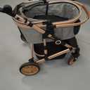 Pet Stroller with 4 Wheels, Foldable Pet Travel Carrier for Small/Medium Dogs Cats up to 50lbs, Detachble Portable Pet Bag, Storage Basket, Car Seat 3 in 1 Multifunctional (Grey)