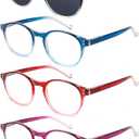 NORPERWIS 5 Pairs Reading Glasses Spring Hinge Blue Light Blocking Readers Glasses for Men and Women (Mix Color-1, 0.75)