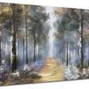 Ateliart Landscpae Wall Art Tree Canvas Painting Bedroom, Nature Forest Bedroom Wall Decor Textured Framed Picture Artwork Oversize Extra Large Home Office Dining Room Kitchen 58"x29"