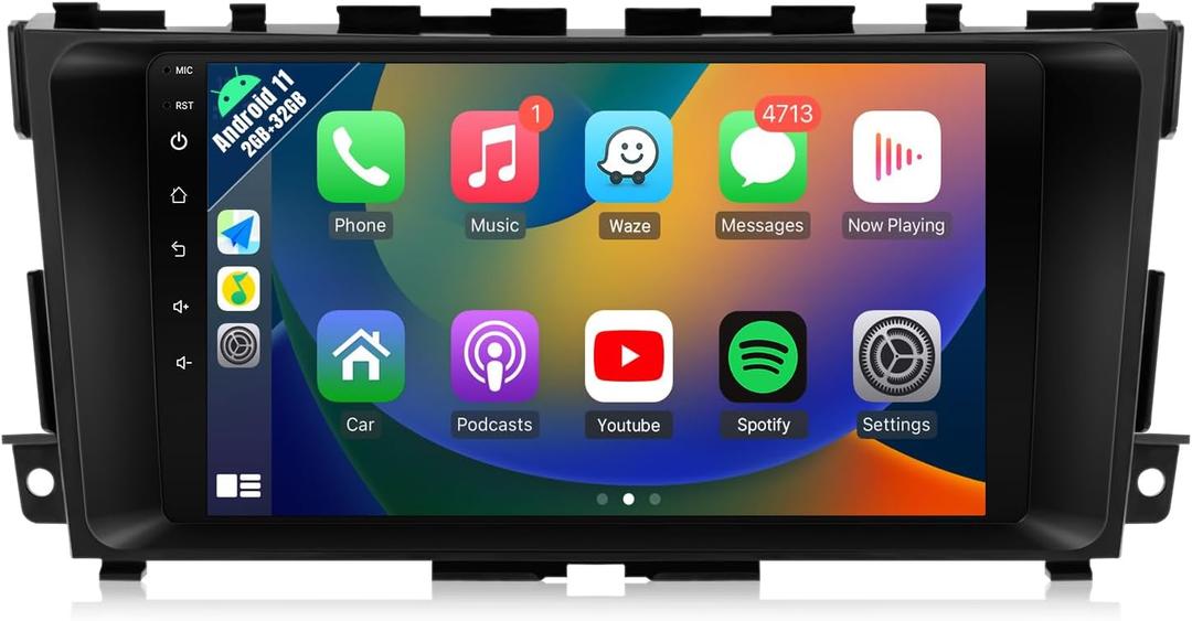 Naifay Car Stereo Radio for Nissan Altima 2013 2014 2015 2016 2017 2018 Carplay Android Auto, 9inch IPS Touch Screen for Nissan Altima Car Stereo with Bluetooth/GPS/WiFi/Backup Camera/SWC/FM