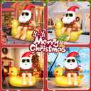 Christmas Inflatable Outdoor Decoration Blow Up 4.5ft Hawaii Santa take Coco Drink Inflate Xmas Decor Cute Blow Up Duck Santa Claus with LED for Outside Yard Garden Lawn Party Decor