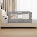 HOMEAL 47in Foldable Toddler Bed Rails with U-Shape Base, Bed Rail for Toddlers, Baby Bed Rail Guard for for Twin, Full, Queen, King Beds, Bed Rail for Baby, Grey