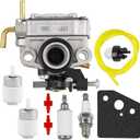 753-08323 Carburetor Tune Up Kits Fits for Troy-Bilt TB685EC TB6044XP 685EC 635EC TB 635 TB 685 TB635EC 6044XP MTD AC8 TEC Trimmer parts, with Spark Plug Fuel Line Primer Bulb Fuel Filter