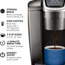 Keurig K-Elite Single Serve K-Cup Pod Coffee Maker, with Strength and Temperature Control, Iced Coffee Capability, 8 to 12oz Brew Size, Programmable, Brushed Slate