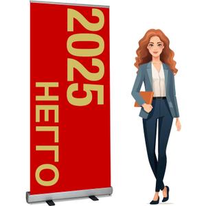 4U Media&Displays Heavy-Duty Retractable Banner Stand 33.5"x80" with Padded Canvas Bag and Box (Stand ONLY) for Trade Show and Indoor Event Display