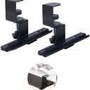 Niciksty Keyboard Tray Clamp Under Desk with Adjustable Clamp and 7.87IN Rail Set for DIY Custom Wooden Keyboard Trays (Tray Not Included), Under Desk Pull Out Slider Track with C-clamp Mount System