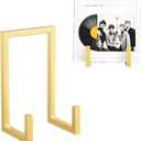 Records Storage Holder, Vinyl LP Gold Stand CD Display Frame,Metal Album Storage for Vinyl Records,2 Pack