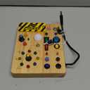 LED Busy Board for Toddlers - Montessori Sensory Toy with 10 Switches & 19 Lights, Wooden Activity Board for Fine Motor Skills, Ideal Educational Birthday Travel Toy Gift for 1 2 3 Year Old Boys Girls