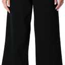 Essentials Women's Women's Low Stretch High-Rise Wide Leg Crop Jean, Black, 20