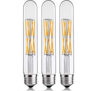 Leools T10 Led Bulbs,12W Dimmable Tubular Led Bulb,100 Watt Equivalent Edison Style Vintage LED Filament Light Bulb, E26 Long Tube Bulb,2700K Soft Warm White,7.3in(185mm),3-Pack.