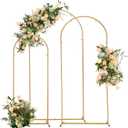 Vincidern Wedding Arch Backdrop Stand 6.6FT, 5.9FT, 4.9FT Set of 3,Metal Arch Backdrop Stand for Wedding Ceremony Baby Shower, Outdoor Indoor Birthday Party, Garden Floral Balloon Arch Decoration,Gold