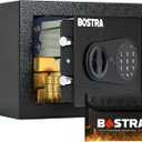 Bostra Fireproof Safe Box with Sensor Light & Fireproof Bag, Money Safe Box with Digital Keypad,Security Safe Box for Home, 0.23 Cubic Small Safe with Keys & Pass Code for Cash Jewelry Black