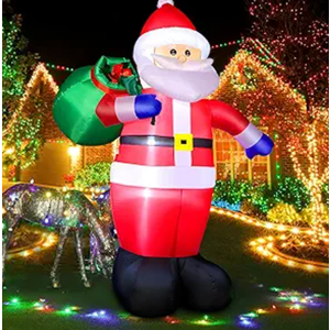 8 FT Christmas Inflatables Santa Claus Outdoor Decorations, Blow Up Santa Claus with Gifts Bag, Big Santa Carrying Presents 
