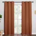 NICETOWN Nursery Essential Thermal Insulated Solid Grommet Top Blackout Curtains/Drapes for Halloween Decorations (1 Pair, 42 x 84 inches in Burnt Orange)