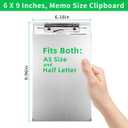 Sunnyclip Aluminum Clipboard with Storage(Memo Size), Recycled Metal Form Holder Binder Fits Paper Size up to 5.66 x 9.5 inches, A5 Size