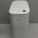 MOPALL Small Bathroom Trash Cans with Lids,Motion Sensor Bathroom Trash Can,Narrow Waterproof Plastic 3.5 Gallon Automatic Adsorption Touchless Garbage Can,White