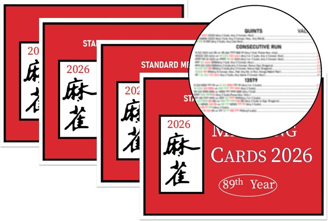 Mahjong Cards 2026, Large Print Easy to Read, Waterproof Tear-Resistant Mah Jongg Guide Cards, Easy-to-Read & Understanding for Mahjong Fans