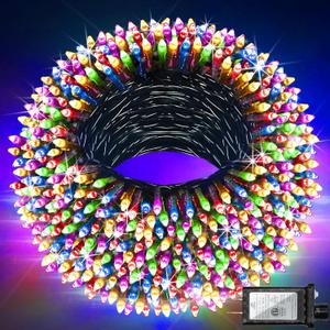 1500 LED Christmas Lights Outdoor with 12 Modes, 470FT Green Wire Christmas String Fairy Lights with Timer & Dimmable, Waterproof Twinkle Tree Lights for House Party Wedding Xmas Decor, Multicolor