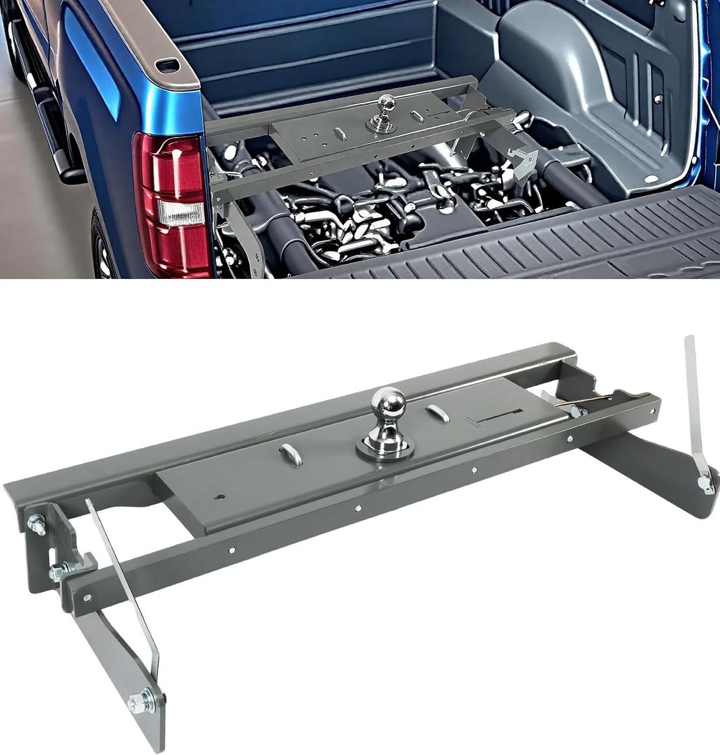 Heavy-Duty Gooseneck Hitch Fit for 2011-2015 Chevrolet Silverado 2500 & 3500 HD, GMC Sierra 2500 & 3500 HD, 30k lbs GTW for Towing Trailers/Livestock/Boats/Cargo, Hide-Away Ball Design