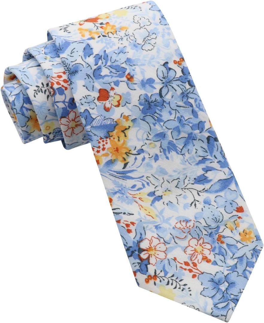 Boys Tie Floral Kids Ties Self-tied Cotton Ties for Boys, 2.36" Youth Tie for School Accessory Party Daily Graduation (XXXL)