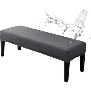 Genina Stretch Dining Bench Covers, Waterproof Stretch Jacquard Bench Seat Protector Cover, Rectangular Bench Cover for bedrooms, Living Rooms, Kitchens, Removable, Washable