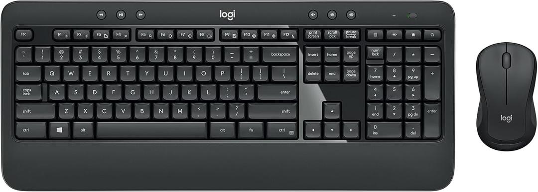 Logitech MK540 Advanced Wireless Keyboard and Mouse Combo for Windows, 2.4 GHz Unifying USB-Receiver, Multimedia Hotkeys, 3-Year Battery Life, for PC, Laptop