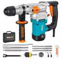 Berserker 1-1/8" SDS-Plus Rotary Hammer Drill with 1/2" SDS Plus Shank Keyless Chuck Adapter, 9 Amp 3 Functions Corded Rotomartillo for Fast Drilling in Concrete,Brick,Masonry,Metal,Wood