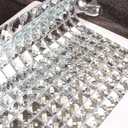 Diflart Peel and Stick Mirror Glass Mosaic Tile, 3/4 Inch Silver Square, Crystal Diamond Mirror Tile Backsplash for Kitchen Bathroom Wall, Pack of 5 Sheets