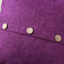 HAUSSY Purple Linen Decorative Throw Pillow Covers 14x14 Inch Set of 2,Square Cushion Case with 3 Vintage Buttons,Modern Farmhouse Home Decor for Couch,Bed