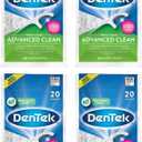 DenTek Triple Clean Advanced Clean Floss Picks, No Break No Shred Floss, Dental Flossers for Plaque Removal, Mouthwash Blast, Oral Care, 20 Count (Pack of 4)