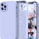 Magnetic for iPhone 13 Pro Case with Screen Protector - Compatible with MagSafe - Upgraded Camera Protection - Silicone Shockproof Protective Phone Case 6.1" for Women Girls - Lavender Purple