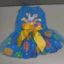 cyeollo Dog Easter Dress, Cute Doggie Easter Outfit, Breathable Bunny Egg Print Dog Clothes, Comfy Doggie Tulle Skirt, Pullover Holiday Pet Apparel with Bowtie for Dogs Girl, Blue L