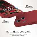 Compatible with iPhone 15 Case, Liquid Silicone Upgraded Camera Protection Case with Screen Protector Soft Microfiber Lining Shockproof Protective Phone Cover 6.1", Red