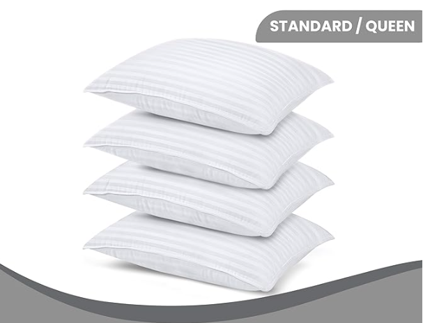 Bedding Bed Pillows for Sleeping Queen Size (White), Set of 4, Cooling Hotel Quality, for Back, Stomach or Side Sleepers