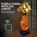 3D Puzzles Vase for Adults, Crafts for Adults, Gifts for Mom, 160 Pieces Plastic DIY Unique Flower Vase with LED Light House Warming Gift Birthday Gifts for Flower Arrangements and Home Decor (Pink)