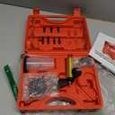 Hand Held Vacuum Pump Tester Set Vacuum Gauge and Brake Bleeder Kit for Automotive with Adapters Case (red)