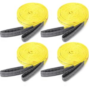 4 Pcs Lift Sling Straps Heavy Duty Web Slings Straps Polyester Nylon for Hoist Car Outdoor Using