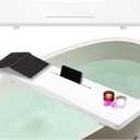 Stylish White Bamboo Bathtub Tray Caddy with Adjustable Legs, Minimalistic Design Bath Tray for Tub, Bathtub Accessories, Fits Most Bath Tubs, Ideal for Women (36"9"2.4")