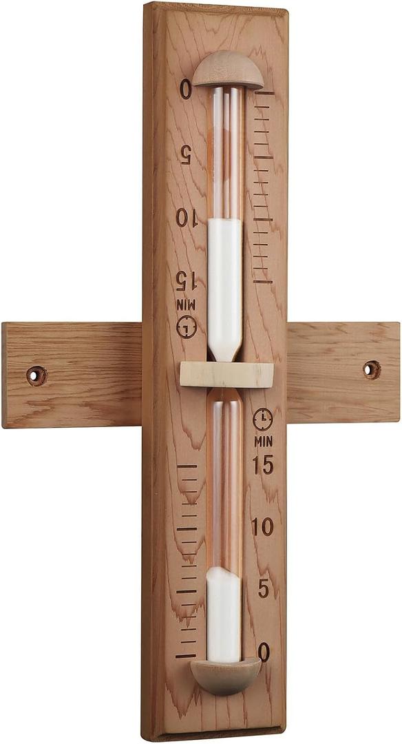 Foxyoo Sauna Sand Timer  15 Minute Timer Sauna Accessories, Handmade of Canadian Red Cedar