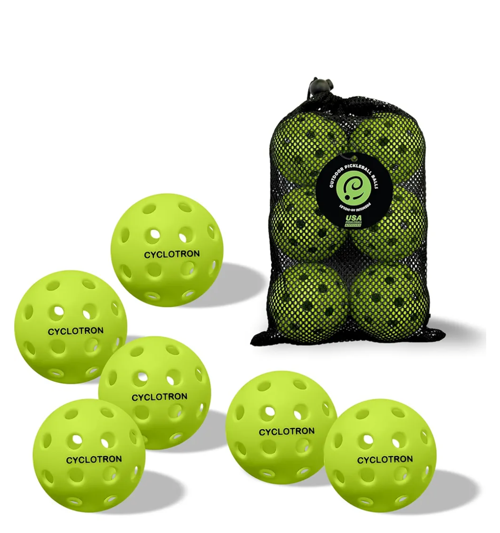 6-Pack Premium Pickleball Balls - USAP Approved, 40 Holes Outdoor/Indoor Pickle Balls with Bag, Perfectly Balanced, High Bounce True Flight, Pickle Ball for Tournament Play