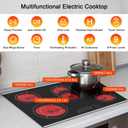 Karinear 30 Inch Electric Cooktop 30 Inch 5 Burners Electric Stove Ceramic Cooktop, Drop-in Radiant Stovetop with Front and Back Metal Frame, Lock, Timer, 8400W, 220-240V, Hard Wire, No Plug